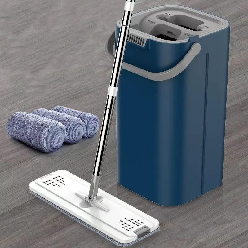 Mops with Bucket Thickened Mop Clear Water Separation Lazy No Hand-Washing Squeeze Automatic Dewatering Broom Floor Cleaning Mop