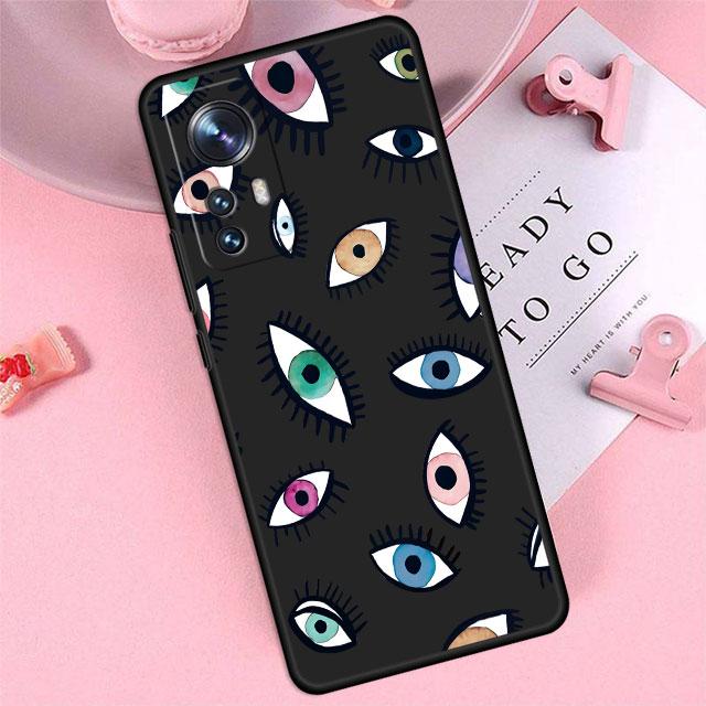 Противоударный силиконовый чехол Lucky Eye Blue с принтом сглаза для телефона Xiaomi Mi 11X 10T 10 12S 12 Pro 11i 11 Lite 10S 11T 12X 11, сумка