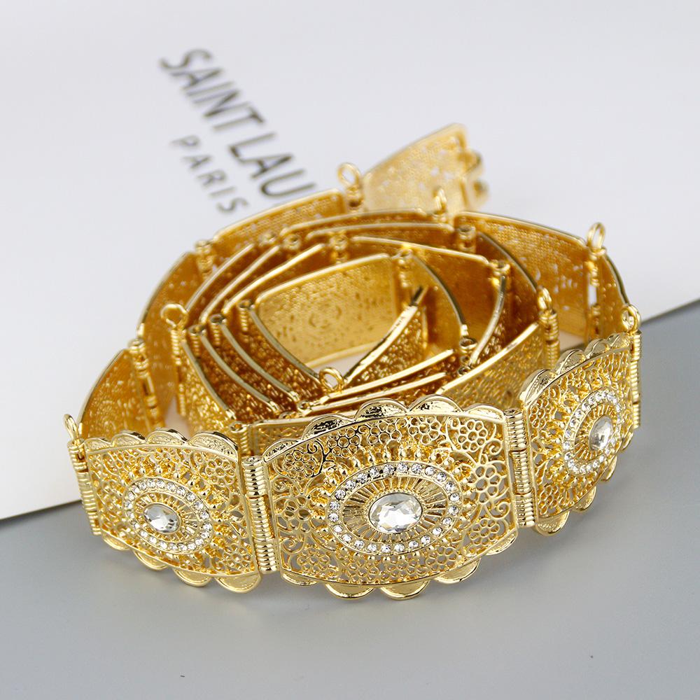 Элегантный ремень золотого цвета для женщин, круглая пряжка с кристаллами, свадебные украшения, свадебный подарок