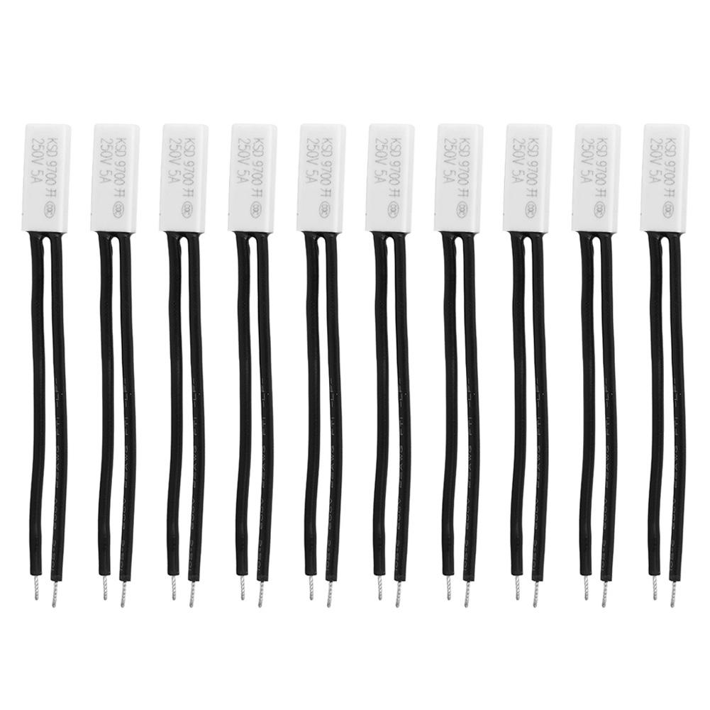10pcs KSD9700 Normally Open Temperature Control Switch Thermal Protector Plastic Probe40 celsius