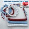 Индивидуальная компьютерная механическая клавиатура кабель для передачи данных удлинительный кабель спиральный кабель для зарядки Type-C - USB штекерный пружинный кабель