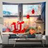 Рождественский гобелен настенный Санта-Клаус Рождественская снежная сцена гобелен на окно Эстетический декор комнаты украшение для дома и праздника