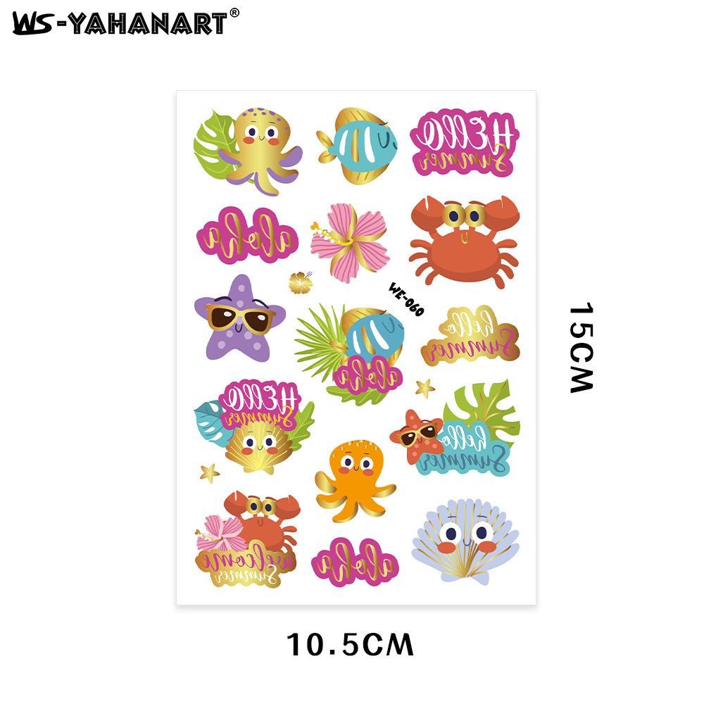 Детская летняя пляжная вечеринка Aloha Bronzing Tattoo Sticker Anti-Hawaii Fruit Tattoo Sticker