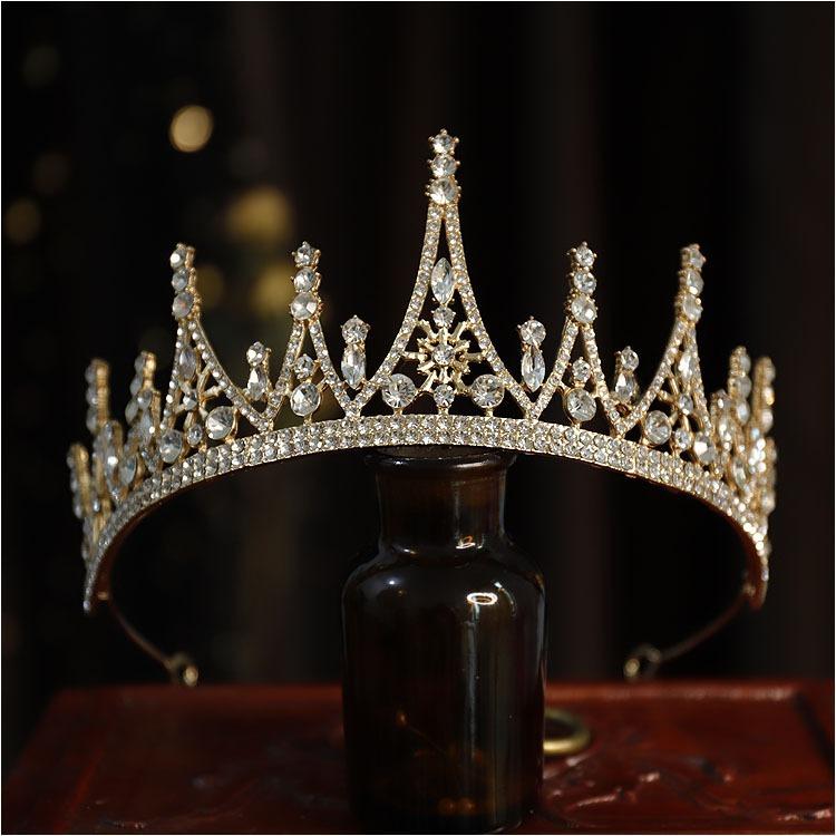 Bridal Crown Baroque Drop Diamond Princess Birthday Crown Performance Tiara Wedding Dress Accessories