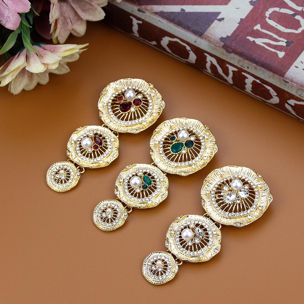 Gold Color Pearl Brooch Ladies Brooch Hijab Brooch Long Flower Wedding Jewelry Gift