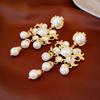 French Luxury Rhinestone & Pearl Tassel Earrings for Women