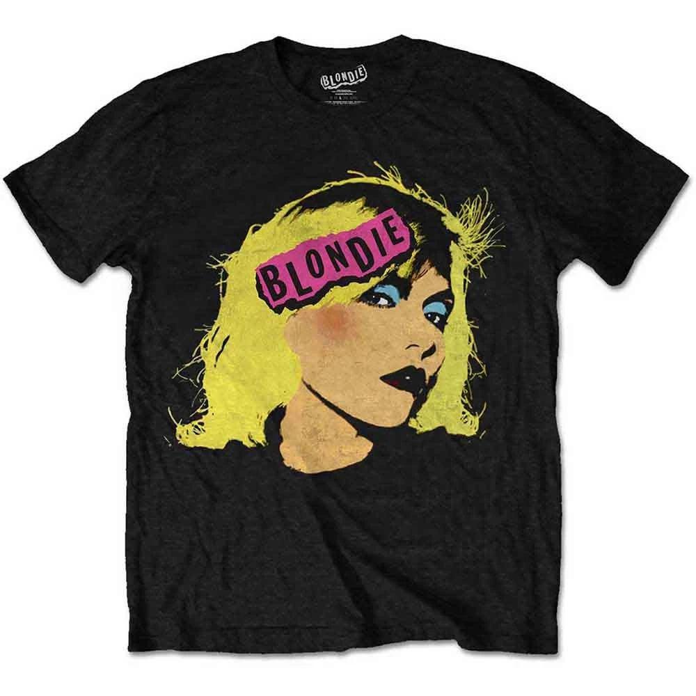 Футболка Blondie Панк-группа Логотип Уорхол новый Официальная Мужская Черный