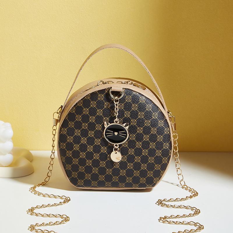 JYL TS Женские сумки через плечо Цветочный Круглый 123 Плечевая ПУ Печатный Мини Женская Сумка