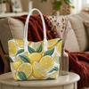 Lemon Print Tote Bag Fashion Casual Large Capacity Summer Outdoor Shopping Shoulder Bag