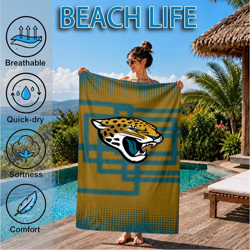 Jaguars Team Spirit Beach Towel, Microfiber Beach Towel, Perfect For Pool, Beach, Travel, Home Decor Beach Party Fan gifts