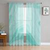 Marble Texture Turquoise Sheer Curtains for Living Room Decoration Window Curtains for Kitchen Tulle Voile Organza Curtains