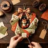 DIY Patchwork Craft Supplies Wreath Kit, Christmas Sewing Seasonal Patterns, Farmhouse Style Crafts Fabric Kit for Adults, Front Door Wall Decor