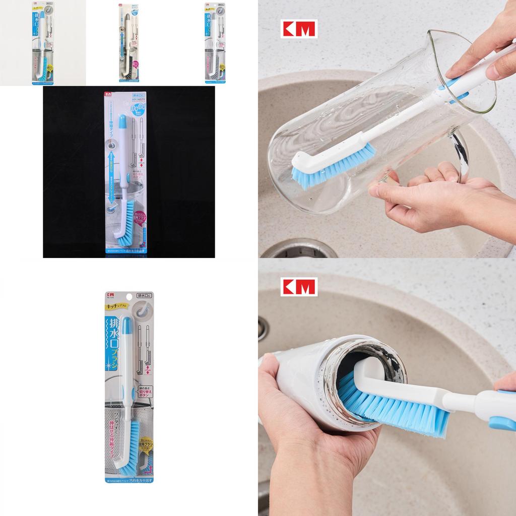 Retractable Plastic Bottle Brush For Kitchen Sink Drain Maintenance