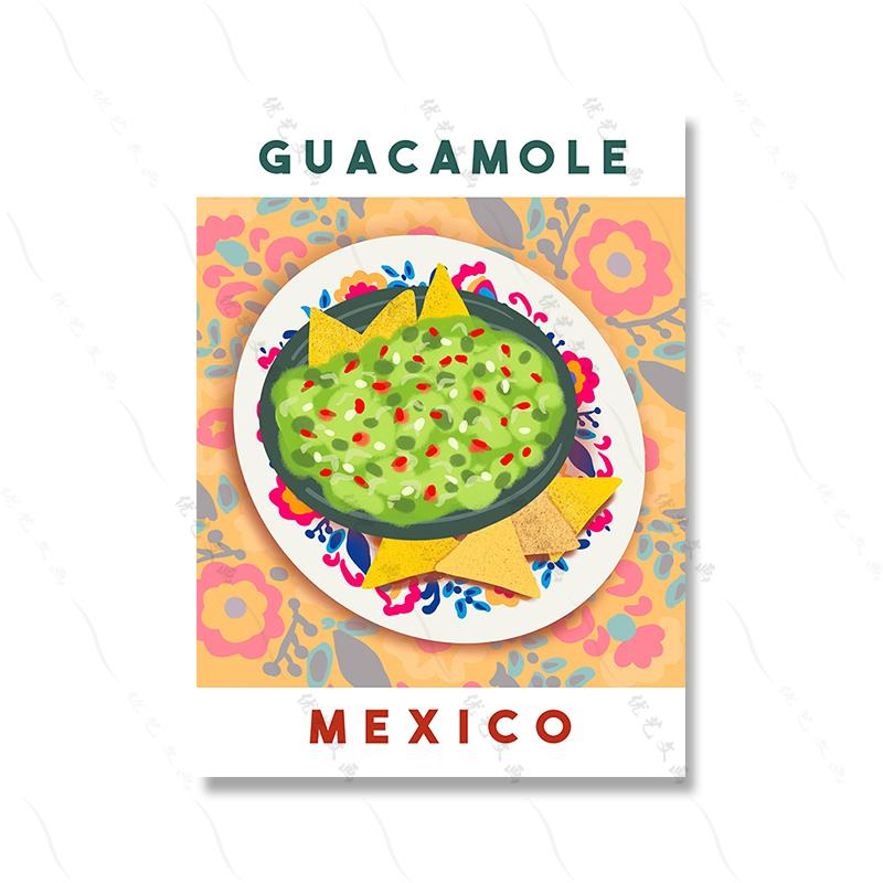Английский завтрак Ретро-хлеб Декор кухни Еда Искусство Настенная картина на холсте Комната Домашний декор Винтажный гуакамоле Тако Современный постер