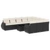 VidaXL Salon de Jardin avec Coussins 11 pcs, Canapés de Terrasse, Ensemble de Meubles de Patio, Mobilier d'Extérieur, Noir 3254233