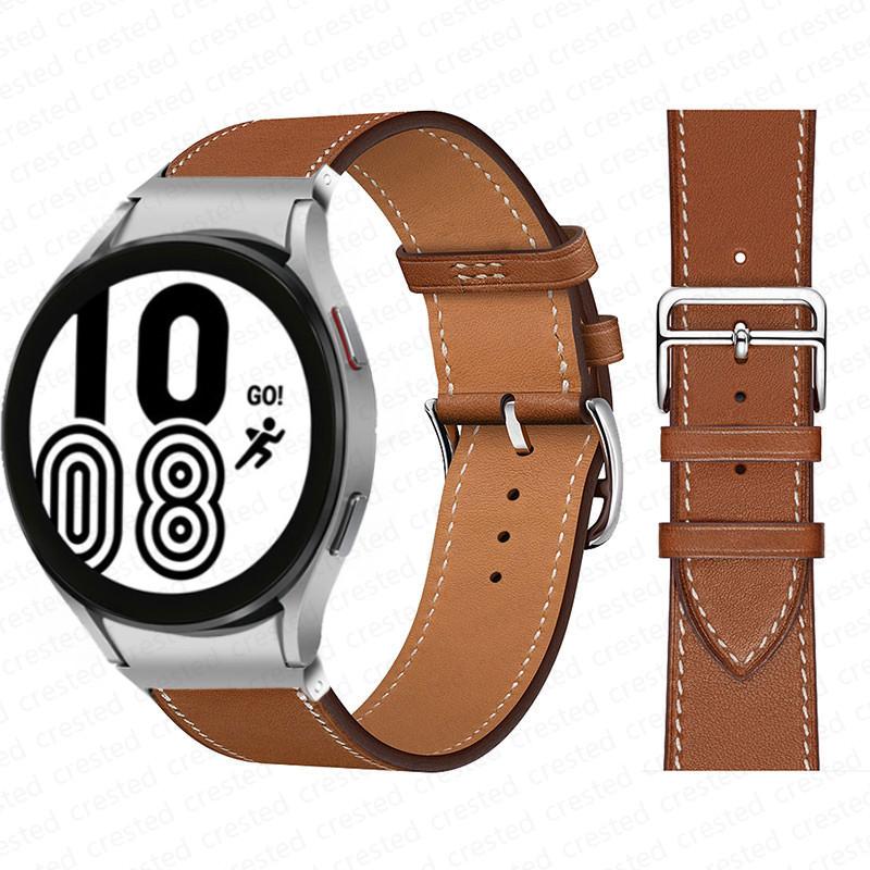 20mm Band For Samsung Galaxy Watch 6 4 classic/5 Pro 44mm 40mm 47mm 43mm 45 No Gaps Leather Bracelet Correa Galaxy Watch 6 Strap