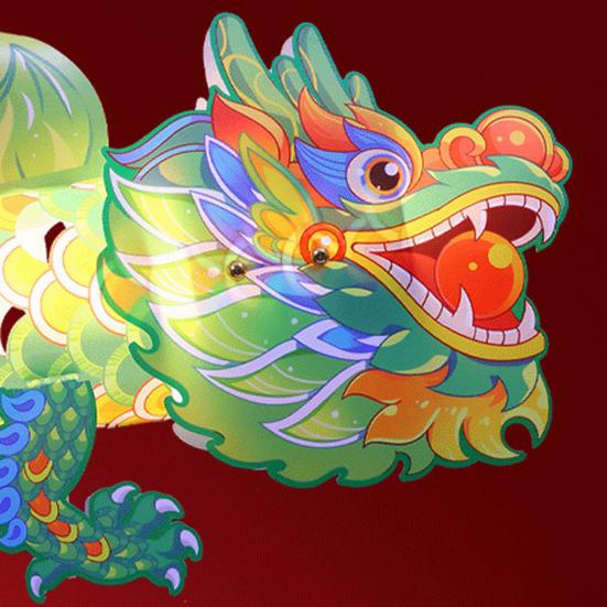 1 Set Dragon Lantern DIY Colorful Chinese Style Glowing Lantern for Spring Festival New Year Decoration