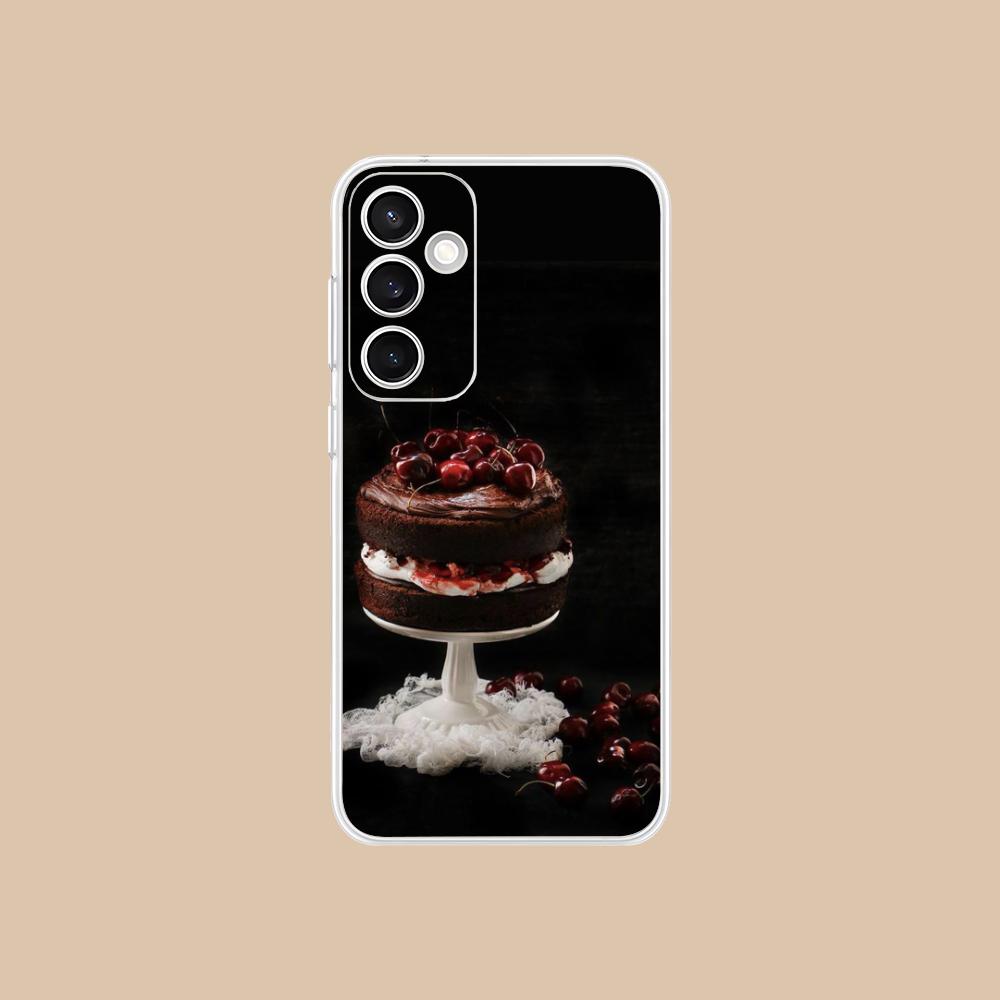 Чехол для мобильного телефона "Шварцвальдский торт" для Samsung Galaxy S25 S24 S23 S22 S21Plus FE Ultra Прозрачный Цветной Чехол Роскошный Смартфон