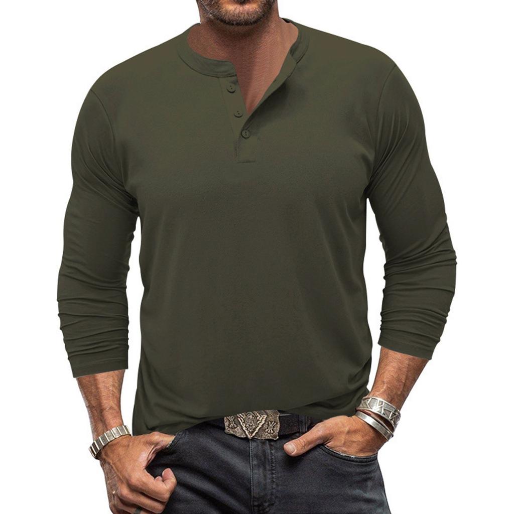 Men's Long Sleeved T-shirt Round Neck Shirt Men's Casual T-shirt