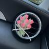 Car Air Freshener Tulip Car Vent Decoration Mid-Autumn Festival Limited Edition Jade Rabbit Aroma Diffuser Stone Car Interior Ornament