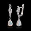 925 Sterling Silver Dangling Earrings Natural Ethiopia Opal Pear 6*8mm Real Gemstone Fine Jewelry for Women Birthday Party Gifts