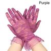 UV Protection Mittens Lace Gloves White Bride Gloves Rose Flower Pattern Party Dressy Gloves