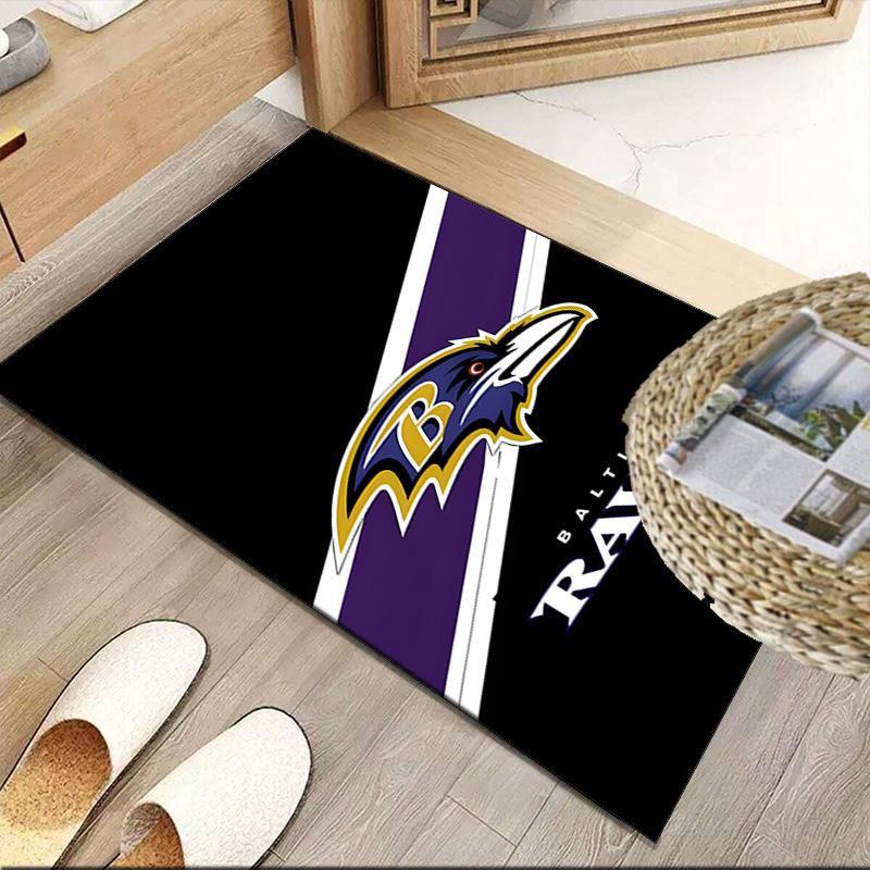 Ravens Team Spirit Carpet, Kitchen Rugs, Yoga Mat, Non-Slip Mats, Rug for Bathroom, Living Room bedroom, Camping Rugs Christmas Gift
