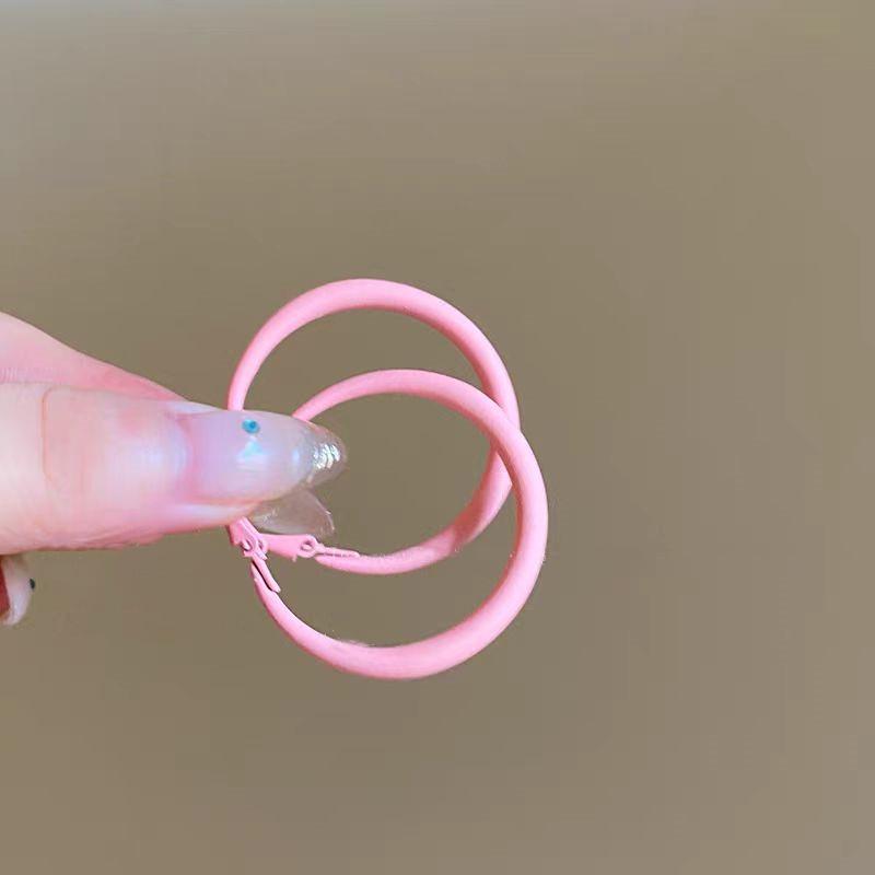 2024 Colorful High-End Hoop Earrings: Women's Summer Vacation Style, Seaside Dopamine Round Face Design