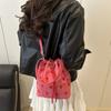 Niche High-end Embroidery Love Portable Canvas Bag 2025 Spring and Summer New Shoulder Crossbody Mini Bucket Bag