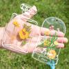 Transparent Dried Flower Bookmarks Handmade Clear Floral Bookmark Wishing Bottle Stickers Without