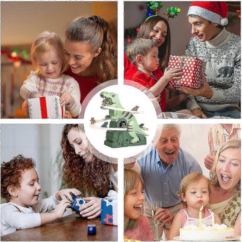 Dinosaur Climbing Slide Toy, Stair Climbing Dinosaur/Ducks, Small Dinosaur Climb Stairs Toy Roller Coaster Toy with Light and Music Toy-Good