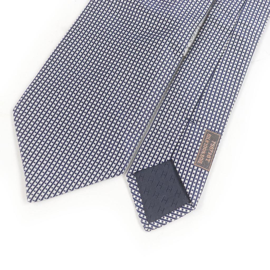 Безупречный галстук HERMES Обычный галстук Бронзово-морской шелк мужской 758738T Б/у