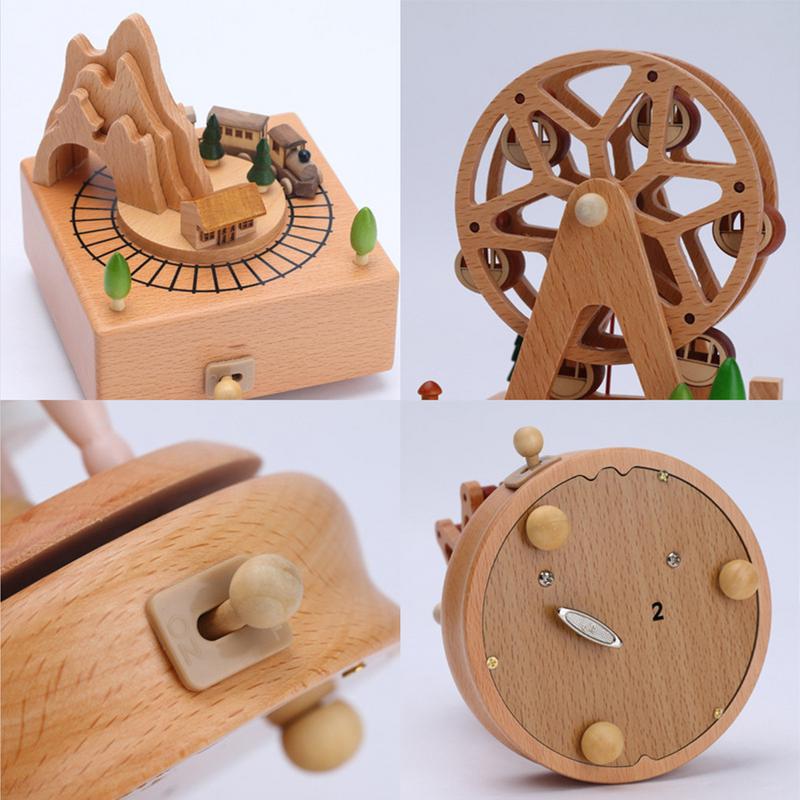 Wind Up Musical Box Wooden Music Box Wood Crafts Retro Birthday Gift Vintage Home Decoration Accessories Valentine's Day Gift