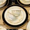Jingdezhen European Gold-Rimmed 60-Piece Square Bone China Dinner Set