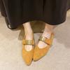 2024 Autumn New Trendy Retro Women's Pointed-toe Casual Elegant Solid Color Flat Low-top Shoes