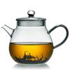 Pokaro Tea Heat-Resistant Glass Teapot, 370ml, Ink-Colored Design, Integrated Spout with Filter, Compact and Stylish Glass Teapot for Craft Tea,