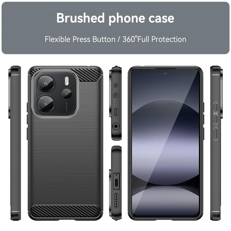 For Redmi Note 14 4G Case For Redmi Note 14 4G 5G Cover Carbon Fiber Shockproof Silicone Protective Bumper For Note 14 Pro 4G 5G