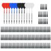 Safe Darts 12Pieces 14g Darts Set Soft Plastic Tip Plastic Barrels Iron Nickel Plated Shaft Plastic Flight with 100 Tips