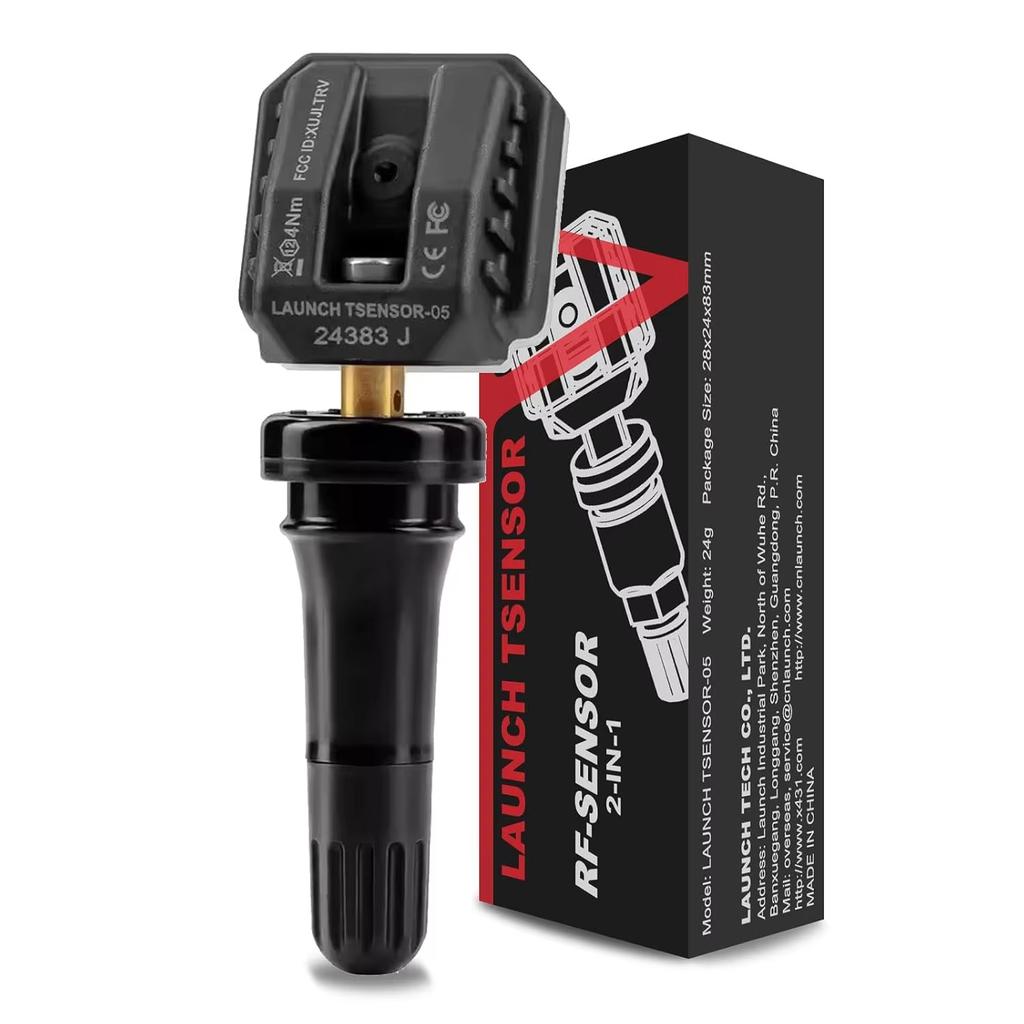 LAUNCH X431 TSENSOR-05 Универсальный датчик TPMS 315 МГц/433 МГц Двойная частота Регулируемый угол Резиновый клапан Монитор давления в шинах