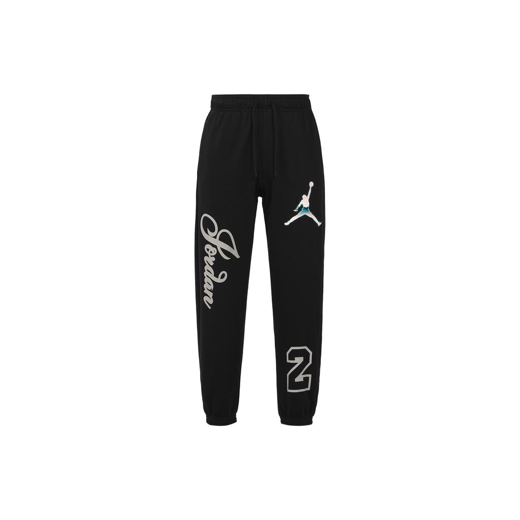 Jordan Letter Logo Print Drawstring Knit Sports Pants Women Bottoms Black DZ3385-010