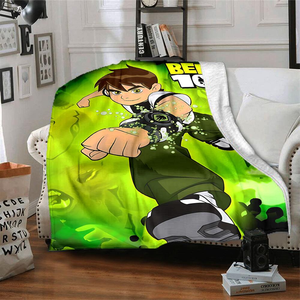 1pc Ben 10 Alien Force Flannel Blanket, Soft Skin Friendly with Digital Printing, Various Sizes Available for Family, Friends, Birthday