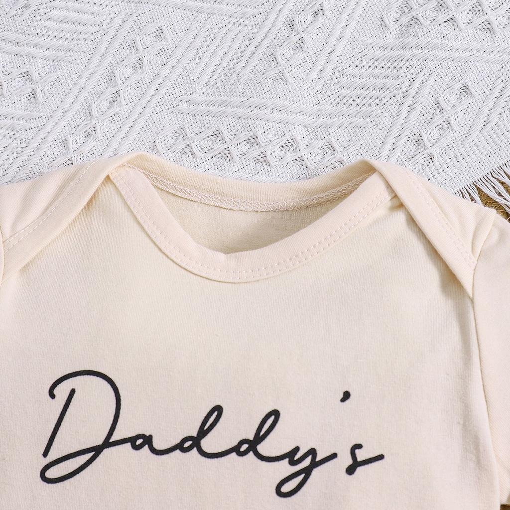 1-18 месяцев Детский комбинезон из хлопка с принтом «Папина дочка» с короткими рукавами