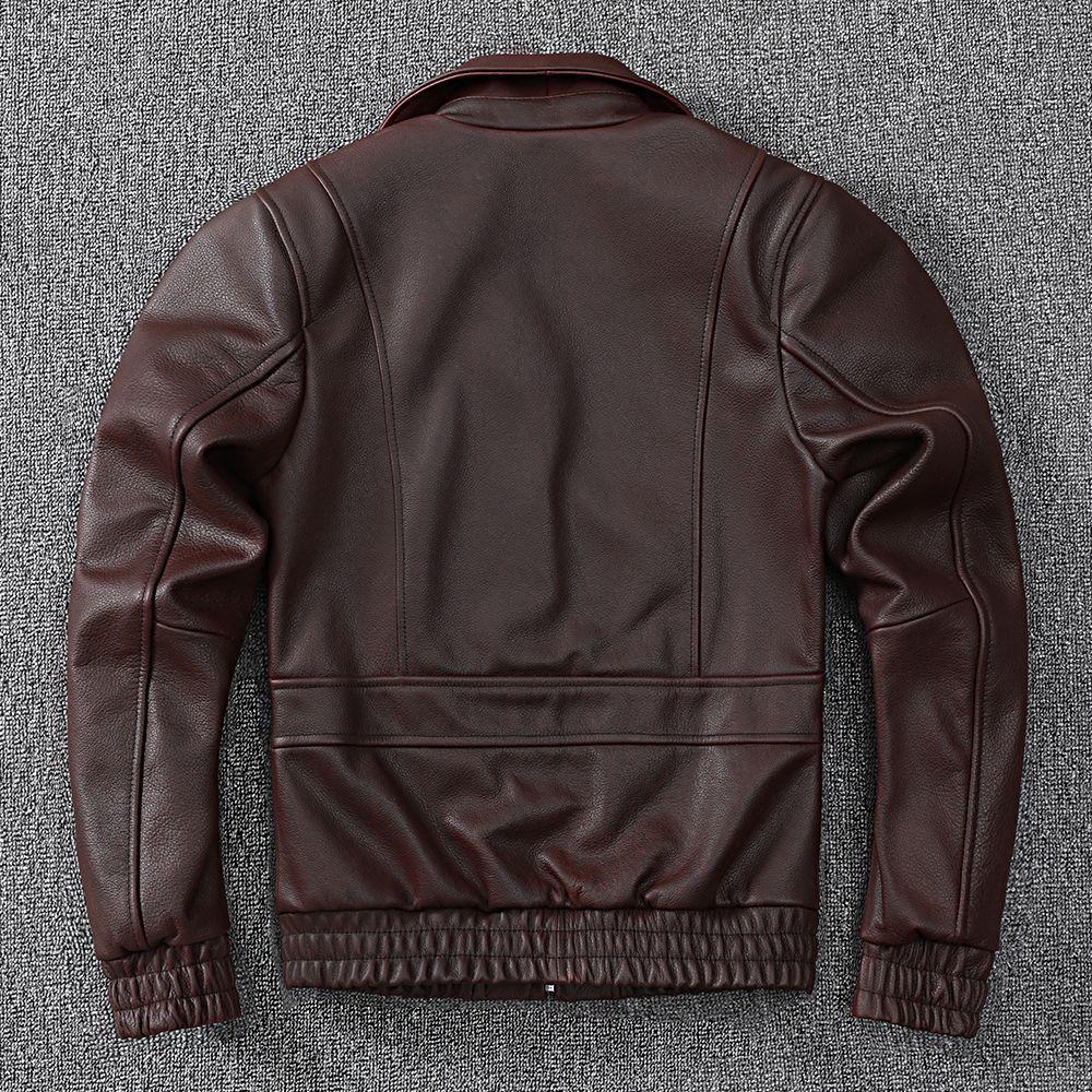 European and American World War II Air Force Pilot Uniform Leather Jacket Men's First Layer Thick Cowhide Autumn and Winter Short Jacket