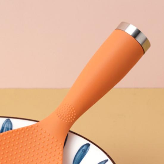 Rice Shovel Multifunctional Non-Stick Long Handle Plastic Spoon with Bump Design Tableware Food Grade Standing