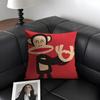 PPaul FFrank Cartoon Cushion Cover Natural Linen Organic Fabric DoubleSided Printing Sofa Home Decor Gift Pillow Case