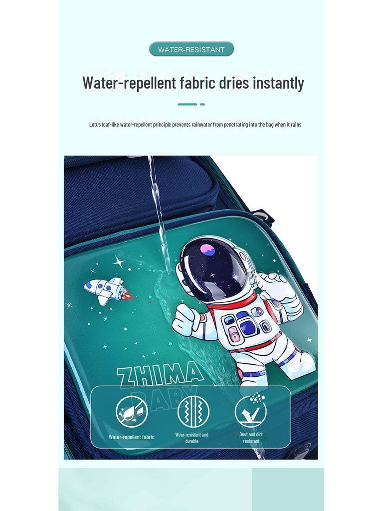 Durable Cartoon School Backpack for Boys, Grades 1-6: Large Capacity