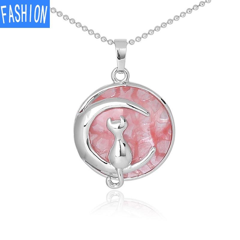 Простое темпераментное ожерелье с подвеской в виде лунного кота