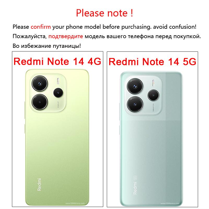 For Xiaomi Redmi Note 14 Case Transparent PC Luxury TPU Silicone Cover Redmi Note 14 Case TPU Protector Case Redmi Note 14 Cover