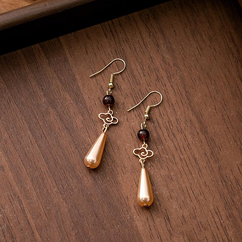 BLINGBAY женские новые серьги с искусственным жемчугом в китайском стиле, серьги с кисточками в форме бабочки в китайском стиле, простые аксессуары Hanfu, ретро-ювелирные изделия