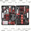 218pcs Home Tool Kit In Festive Red & Black - Includes Hammer, Saw, Screwdrivers,Wrenches & More with Durable Plastic/Metal Case